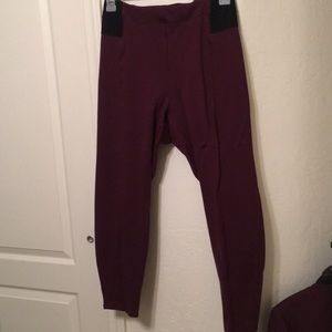 Ponte knit pull-on skinny pants.